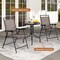 3 Piece Outdoor Bistro Set Round Tempered Glass Table with Umbrella Hole